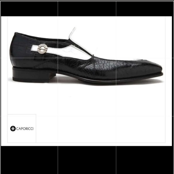 Caporicci 203 Alligator Split Toe Loafers Black / White - Picture 13 of 14